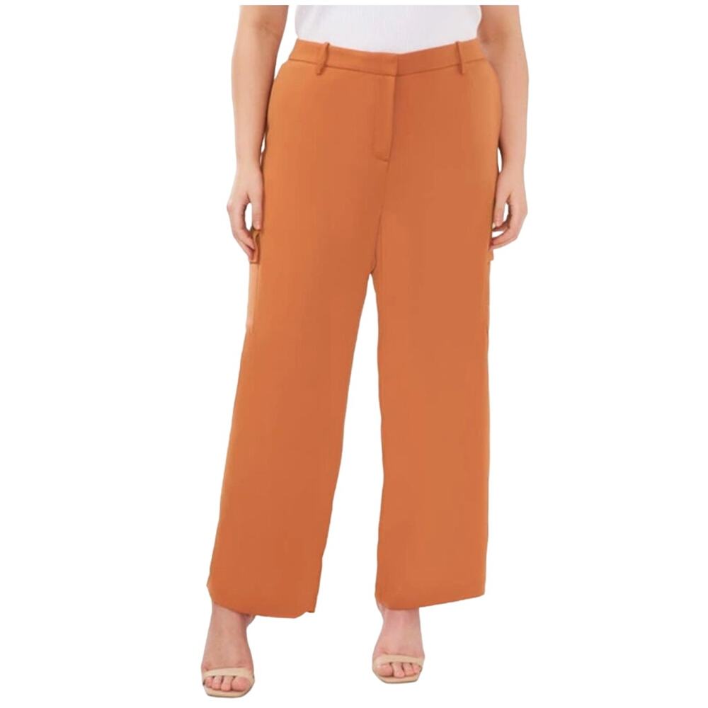 Halogen Wide Leg Cargo Pants in Warm Latte Womens Plus 3X Utility Work Pants